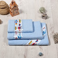 Уголок и полотенца детские «Мойдодыр» (голубой)