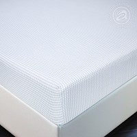 Простынь на резинке Клетка серая
